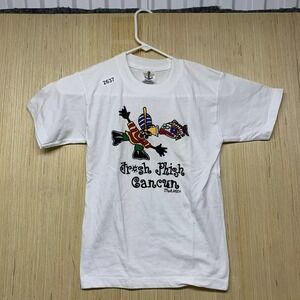 Vintage Cancun Mexico Shirt Adult Large White Short Sleeve Men's Tourist 90s